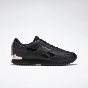 Reebok Royal Glide Ripple Clip Turnschuhe Damen - Schwarz/Rosa Gold - DE 540-CUH